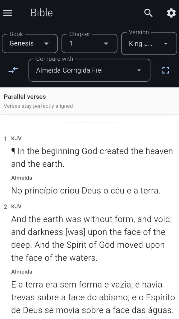 Parallel verse comparison